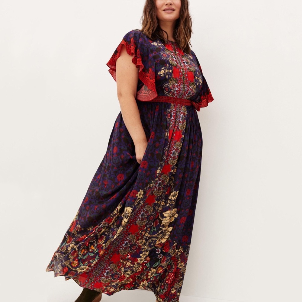 Anthropologie Elaine Ruffled Maxi Dress